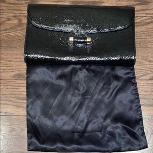 Authentic YSL Black Patent Leather Clutch